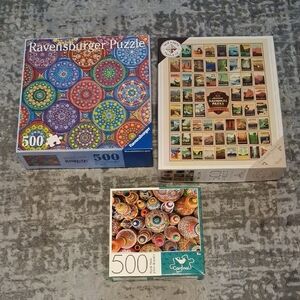 Bundle Of 3 500 Piece Jigsaw Puzzles